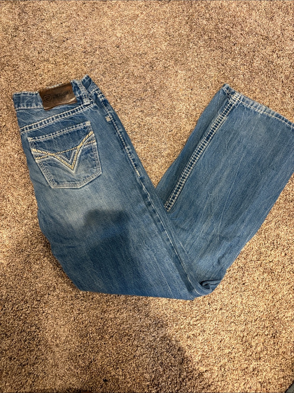 Kids Blue Denim Jeans with Embroidered Back Pocket